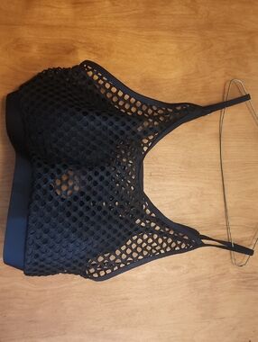 Black Mesh/ Fishnet Bikini Top XL Bottom XL